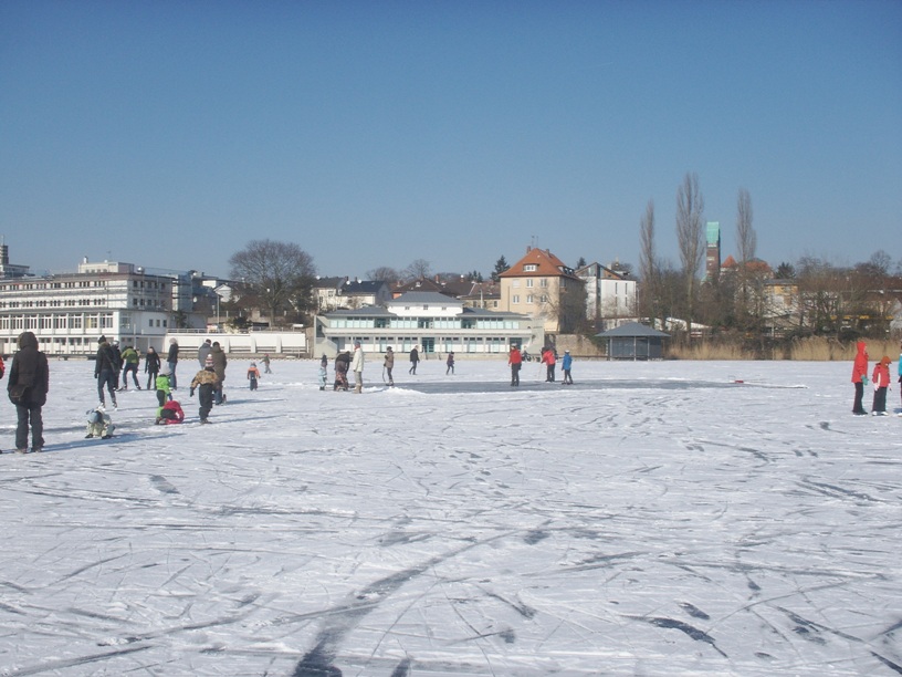 Darmstadt, Darmstadt-Ost, Woogsviertel, Großer Woog, ein Wintermärchen