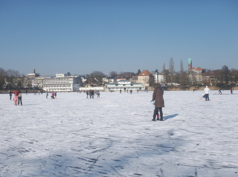 Darmstadt, Darmstadt-Ost, Woogsviertel, Großer Woog, ein Wintermärchen