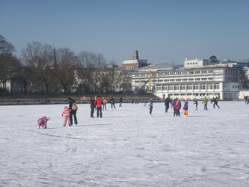 Darmstadt, Darmstadt-Ost, Woogsviertel, Großer Woog, ein Wintermärchen