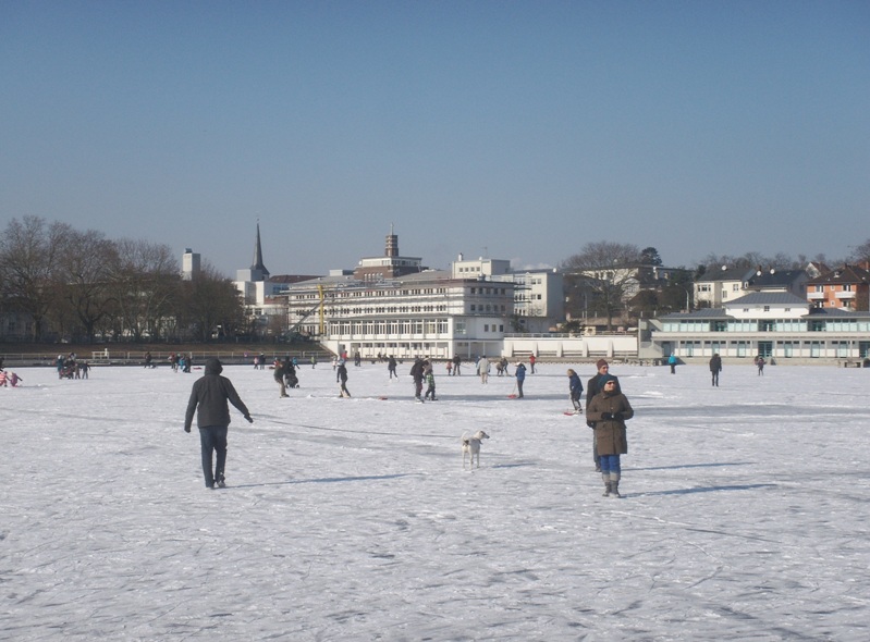 Darmstadt, Darmstadt-Ost, Woogsviertel, Großer Woog, ein Wintermärchen